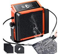Soldering Fume Extractor, Preciva Solder Iron Kit High Extraction Power, Angle Adjustable with 8 Activated Carbon Filters, 2 Auxiliary Clips and 2 Deflectors (UK Plug)