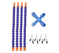 Soldering Helping Hands 4 Flexible Arms Aluminum Alloy Base Third Hand Tools with 4pcs Clips for Assembly Repair Modeling Jewelry Making (Blue)