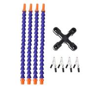 Soldering Helping Hands 4 Flexible Arms Aluminum Alloy Base Third Hand Tools with 4pcs Clips for Assembly Repair Modeling Jewelry Making (Black)