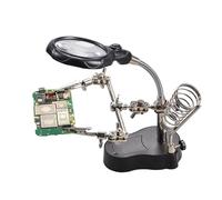 Soldering Helping Hands - Magnifier Soldering Station - Adjustable Hand Practice Tool with Led Light Alligator Clips for Welding Circuit Board Assembly Jewelry Craft Component Testing Model Building
