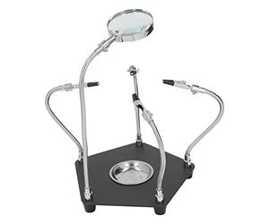 Soldering Holder High Light Transmittance Universal Arm PCB 3 Times Magnification HD Soldering Magnifier Tool for Machining