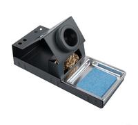 Soldering Iron Holder Stand with Brass Cleaner & Sponge - Stable Metal Base for FX-600 FX-601 for Dash Tips - Black 186x84mm