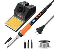 Soldering Iron Kit, 100W High Power Soldering Iron, Fast Heating, Digital Display Temperature Control Accurate 180℃-500℃, Portable Soldering Kit with Protective Cap, Automatic Sleep Mode