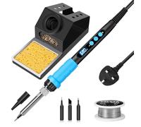 Soldering Iron Kit, 100W High Power Soldering Iron, Fast Heating, Digital Display Temperature Control Accurate 180℃-500℃, Portable Soldering Kit with Protective Cap, Automatic Sleep Mode