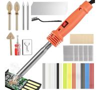 Soldering Iron Kit 150W Electric Welding Tools Fast Heating Up to 650℃ 2-in-1 Plastic Welder & Soldering Iron Gun, Surface Repair Tool PVC Repair for DIY, Car Bumper, Dashboard