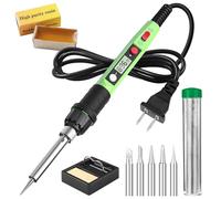 Soldering Iron Kit, 80W 110V LCD Digital Soldering Iron Kit with Ceramic Heater, Portable Welding Kit with 5 Attachments, Soldering Tube Holder, Sponge, Soldering Paste for Metal