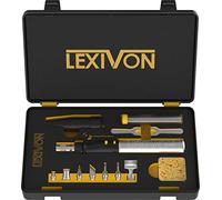 LEXIVON Butane Soldering Iron Multi-Purpose Kit | Cordless Self-Igniting Adjustable Flame 7-Tip Set | Pro Grade 125-Watt Equivalent (LX-770)