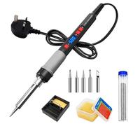 Soldering Iron Kit, ILIBILIB 90W LCD Digital Solder Iron Adjustable Temperature 180 to 500°C with Autosleep Mode, 10-in-1 Thermostatic Rapid Heating Smart Welding Iron Kit for Soldering DIY Repai