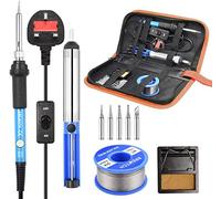 Soldering Iron Kit, Soldering Gun UK 60w Adjustable Temp(200-450℃), Fer A Souder, Soldering Kit Electronics 5 in 1 with Soldering Tips, Solder Wire, Solder Stand, Desoldering Pump