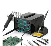 Soldering Iron Kit with Anti-Static Desoldering Station, LED Digital Display, 100°C-420°C Adjustable Temperature, 0.3-2.4 Airflow for Electronics Repair