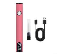 Soldering Iron Pen, Portable Multifunctional USB Wire Burner with LED Battery Display, 3-Level Adjustable 510 Connector Tool(pink)