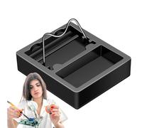 Soldering Iron Stand - All Metal Square Holder, Multi-Functional | Heavy Duty Cast Iron Base, Spring Support | Stable Welding Station, Desktop Solder Wire Rack, Appliance Repair Tool Accessory