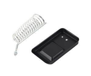 Soldering Iron Stand Set with Stainless Steel Spring Holder and Cast Steel Metal Base for Electronics Repair and Hobby Projects - Compatible with Pencil Type Irons