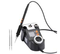 Soldering Iron Station with LCD Digital Display, Auto Sleep, Calibration Support, 3 Extra Iron Tips for Electronics Repair