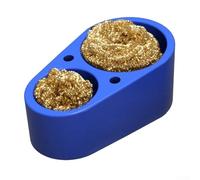 Soldering Iron Tip Cleaner with Double Ball Design and Silicone Base for Efficient for Tin Slag Removal, Compatible with Most Soldering Irons,Blue