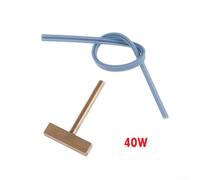 Soldering Iron Tip Set 30W/40W/60W T-Type Copper with Hot Press Strip 240mm for LCD Screen Cable Repair and Soft Line Welding, 2 Pieces Gold Blue(40W)