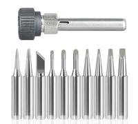 Soldering Iron Tips, 10pcs Soldering Tips, Soldering Accessories Kit, Solder Iron Replacement Tip, 900m Lead-Free Solder Iron Tip, Suitable for 936 Series Soldering Station Handles