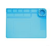 Soldering Mat High Temperature Resistant Silicone Mat 40x30cm ESD Safe Workspace for Computer Camera Tool Organization(Blue)