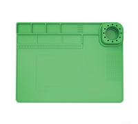 Soldering Mat High Temperature Resistant Silicone Mat 40x30cm ESD Safe Workspace for Computer Camera Tool Organization(Green)