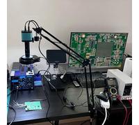 Soldering Microscope 48MP 4K Electronics Soldering Microscope FULL HD 1080P HDMI Camera USB Software 1-150x Lens Stand(Yizhan-Full 4K Chip Upgrade-Blue)