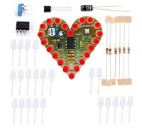Soldering Practice Kit Red LED Breathing Light Heart Shape DIY Electronics Project Components