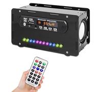 Soldering Practice Kits, FM Radio Bluetooth Speaker Kit, Electronic Project kit, Remote Control Mini Home Sound Amplifier DIY Kit with Digital Display and Colorful LED Lights(Black)
