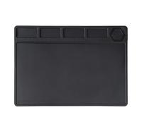 Soldering Repair Work Kit Mat Insulation Silicone Welding Pad Heat-Resistant Station for Iron(Black)