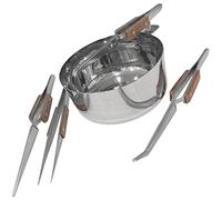 Soldering Solder Cooling Cool Cup & 4 Angled Tweezers Set : Jewellers Tool (185)