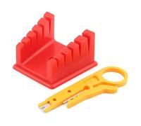 Soldering Stand, Helping Hands Soldering Station, Solder Wire Holder with 5 Slots, Stand Alternative to Solder Clamp and Third Hand(Red,Size:for 32AWG to 12AWG Wires)
