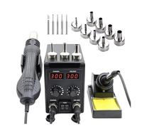 Soldering Station 2 in 1 750W Hot Air Gun LCD Dual Digital Display Electric Iron SMD Welding Rework Rapid Heating(KIT5)
