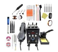 Soldering Station 2 in 1 Digital ESD Hot Air Blower Heat Gun Welding Solder Iron SMD Desoldering Rework Station Tools(KIT2)