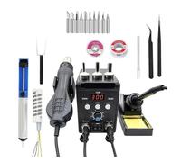 Soldering Station 2 in 1 Digital ESD Hot Air Blower Heat Gun Welding Solder Iron SMD Desoldering Rework Station Tools(KIT6)