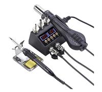 Soldering Station 2 in 1 LCD Digital Display Soldering Iron Hot Air Gun for Cell-Phone BGA SMD IC Repair Solder Tools Efficient Precision(8898 KIT7)