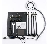 Soldering Station 3X LED Magnifying Glass | 4 Flexible Metal Arms, Alligator Clips & Heavy Duty Base | Electronic Repair Tool for Soldering, Jewelry, Crafts