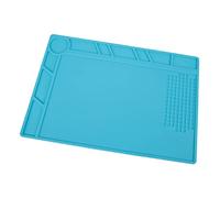 Soldering Station 500°C Heat Resistant Pad Silicone Mat Watch Repair Non-Slip for Maintenance Blue