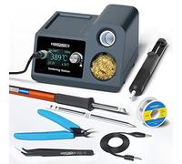 Soldering Station 72W Soldering Iron Station Kit, Digital Soldering Station Kit 150°C-480°C Adjustable Temperature, LED Display, Sleep Function, 2 Extra Tips, 50g Solder Wire, Solder Sucker, Tweezers