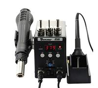 Soldering Station Black 8586 700W 110V Hot Air Gun Solder Iron SMD SMT BGA Rework Desoldering Welding Repair Tools (Black 8586 SET-1)