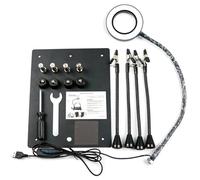 Soldering Station Helping Hands with Magnifying Glass | Iron Base Plate | Four Universal Goose-Neck Arms