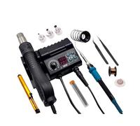 Soldering Station LCD Digital 2 in 1 750W Hot Air Gun Rework SMD Iron for BGA PCB IC Welding Repair Tools Fast and Accurate(Package B)