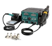 Soldering station, Rockman Tools 2 in 1 Soldering & Hot/Cooling Air Conversion, LCD, Auto Sleep Protection, 480 Celsius Fast Heating with 4 Extra High Quality Tips and 4 Types Air Nozzles