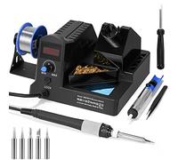 Soldering Station, Solder Iron Kit 100W Adjustable Temperature(180-480°C), Soldering Kit LED, Solder Iron Station with 5 Solder Tips, Desoldering Pump , Screwdriver