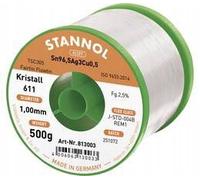 Stannol 813003 Kristall 611 Lead-Free Solder Sn96.5Ag3Cu0.5 1mm 500g