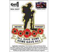 Soldier and Poppies Car Sticker - in Support of Veterans Lifeline - Also for laptops, Phones, Tablets, etc. (Large)