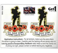 Soldier and Poppies Car Sticker - in Support of Veterans Lifeline - Also for laptops, Phones, Tablets, etc. (Small (You get 2 Small Stickers))