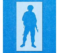 Soldier Army War Stencil: Mylar Airbrush Wall Art Painting Crafts 3| DIY-A6 Stencil - Design Size (105mm 45mm)