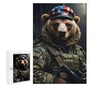 Soldier Bear, 1000 PCS Decorative Jigsaw for Grown-Ups, Gift for Winter Evenings, for Mindful Indoor Entertainment