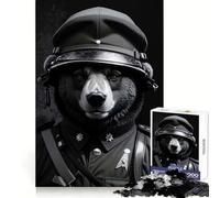 Soldier Bear Animals Hard Jigsaw Puzzle for Adults 1000 Pieces Mind Puzzle Calm Relax Art Assembly (50x75cm)