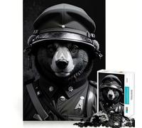 Soldier Bear Animals Jigsaw Puzzle 1000 Piece for Adults Think Smart Toy Family Joy Accurate Cut Fine Art Piece (38x26cm)