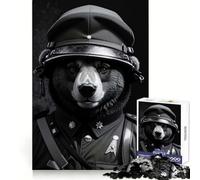 Soldier Bear Animals Jigsaw Puzzle 1000 Piece for Adults Think Smart Toy Family Joy Accurate Cut Fine Art Piece (38x26cm)