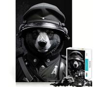 Soldier Bear Animals Jigsaw Puzzles for Teenagers 1000 Piece Thought Toy Calm Escape Precise Edge Amazing Present (38x52cm)